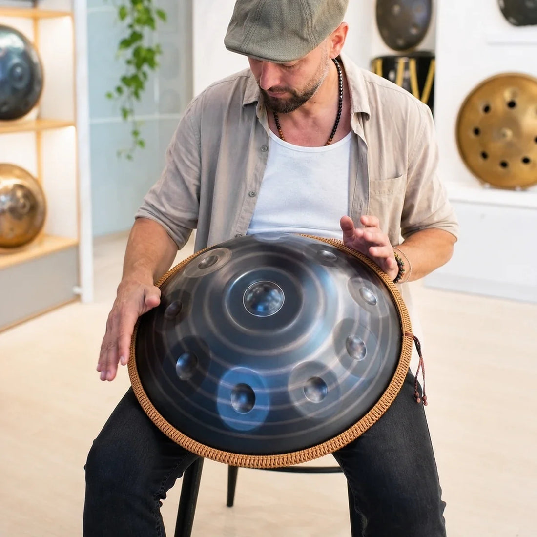 Handpan D Minor 9-12 Notes - Stainless and Nitrided Steel