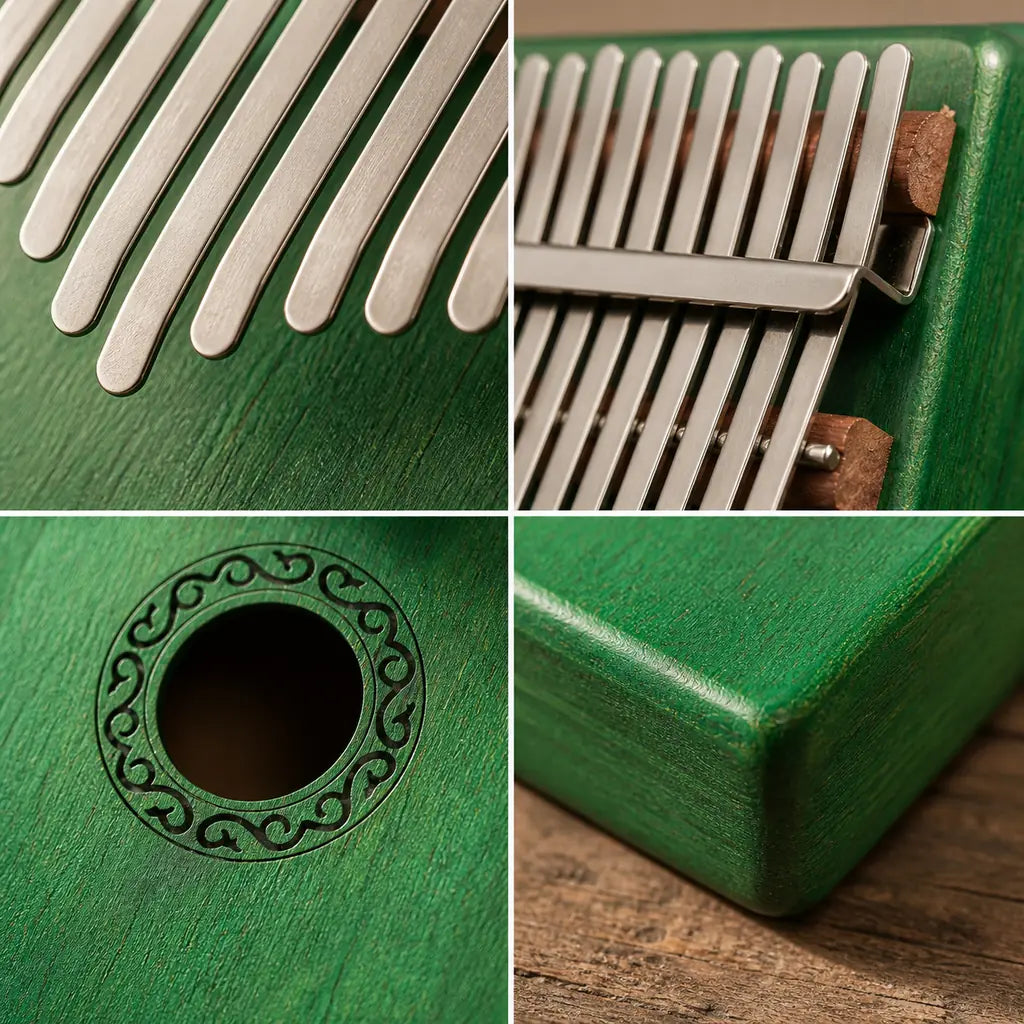 Kalimba 17 Keys - Mahogany, Green