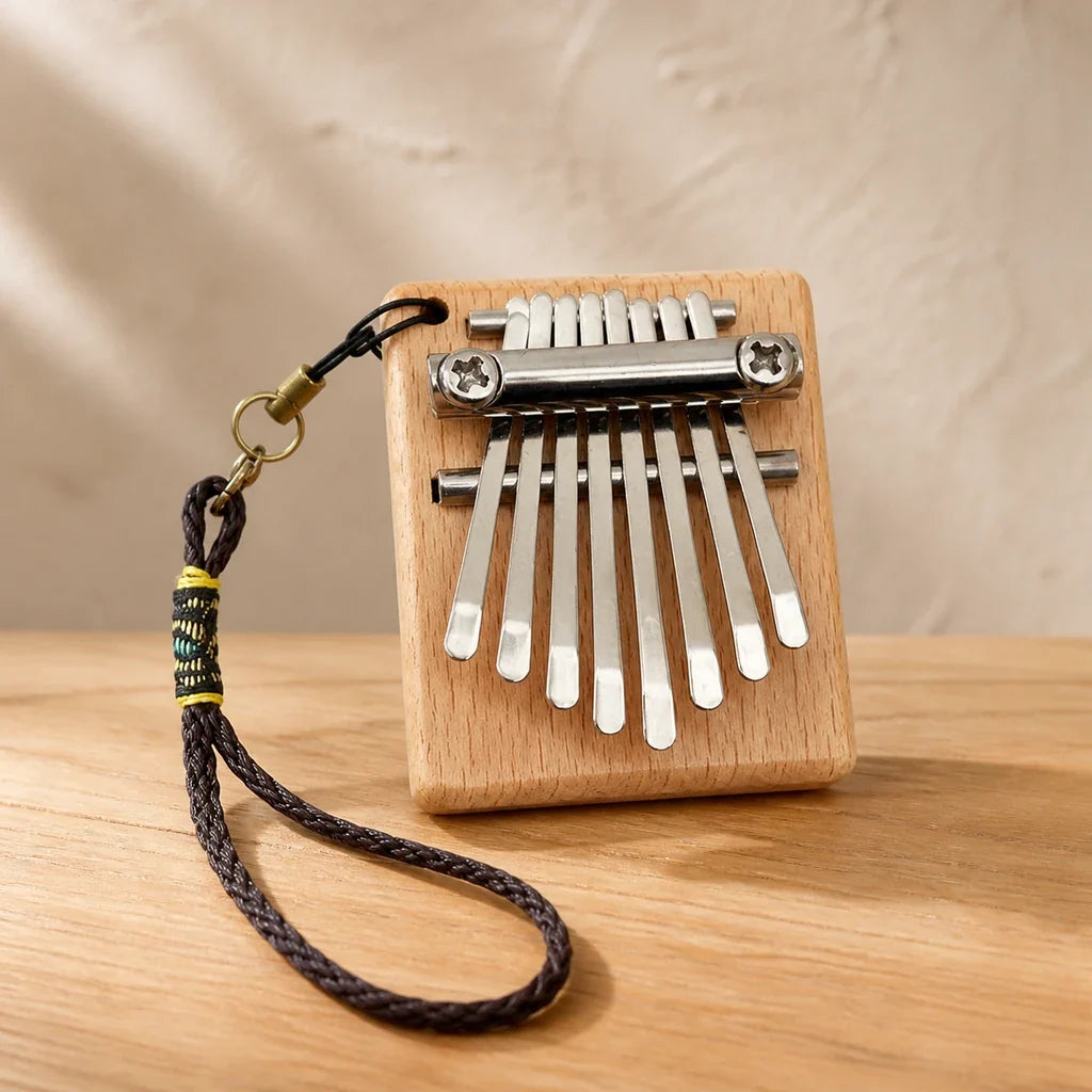 Kalimba 8 Keys - Walnut, Mini, 6 x 5 cm