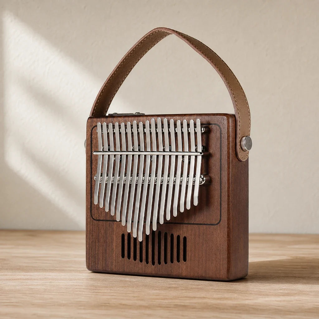 Kalimba 17 Keys - Mahogany, Sanza Style Wah-Wah