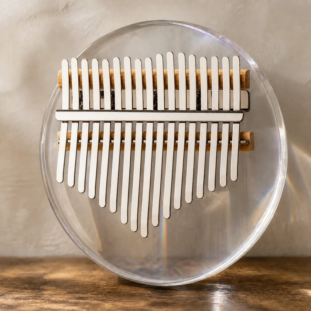 Kalimba 17 Keys - Acrylic, Round, 14 cm