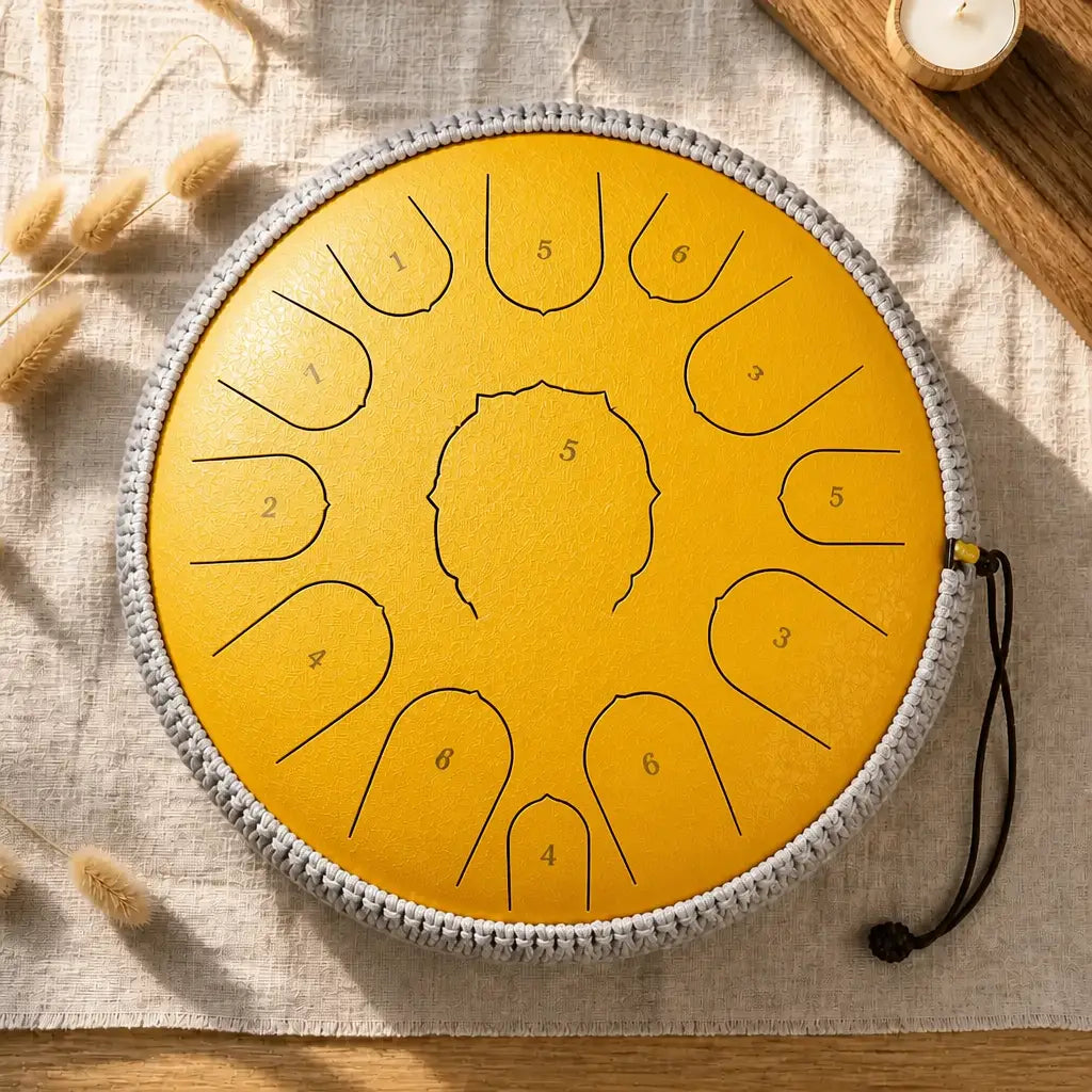 Steel Tongue Drum D Major 15 Notes - Empty Drum, 8 Colours