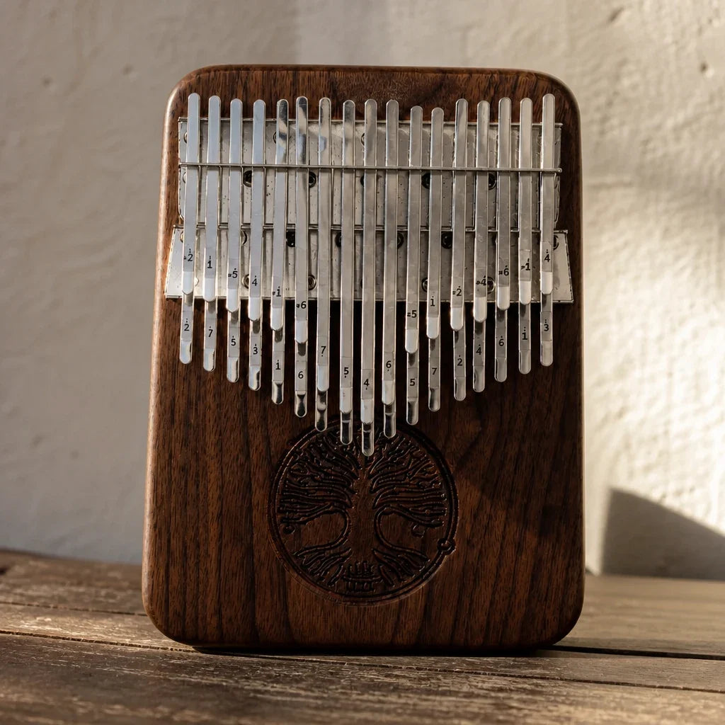 Kalimba 34 Keys - Solid Walnut, Double Row