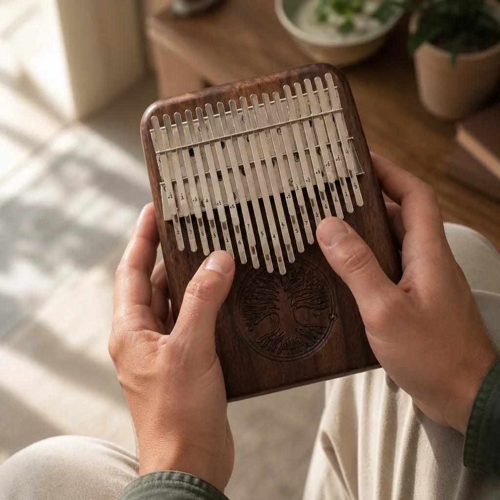 Kalimba 34 Keys - Solid Walnut, Double Row