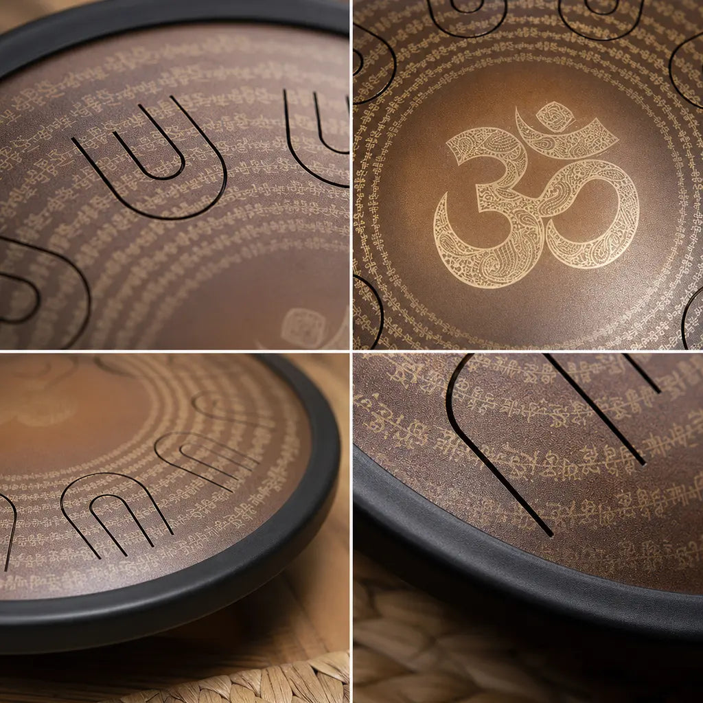 Steel Tongue Drum C Minor 9-11 Notes - Om Engraving