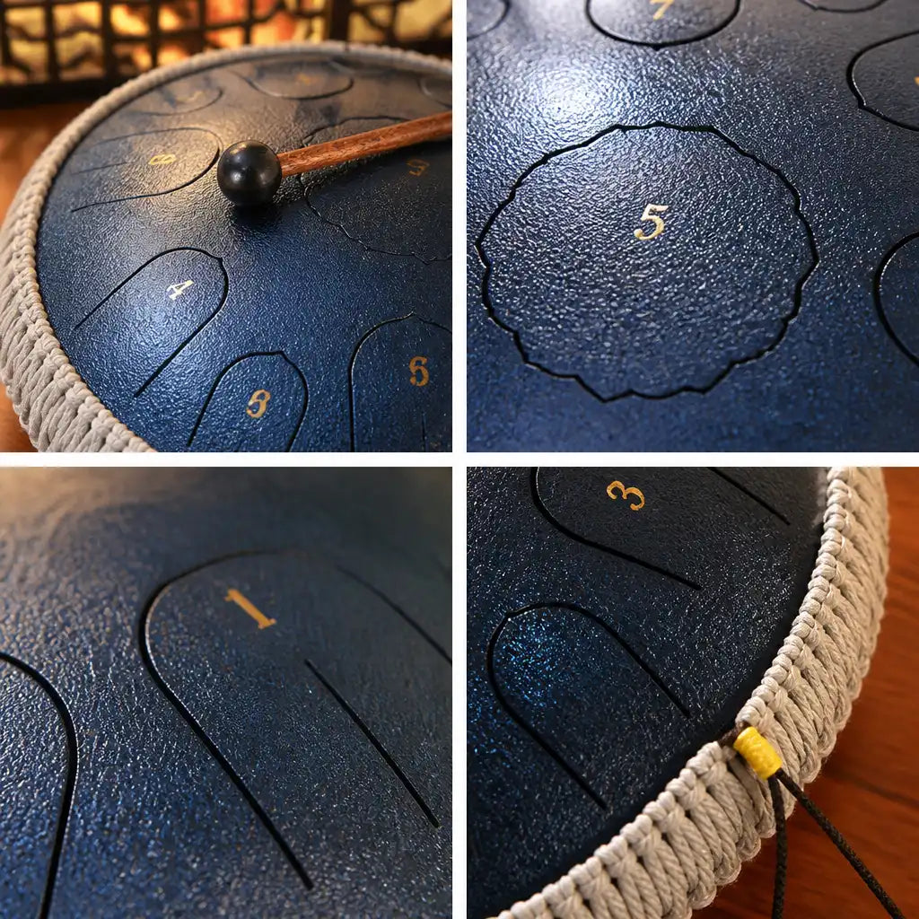 Steel Tongue Drum D Major 15 Notes - Empty Drum, 8 Colours
