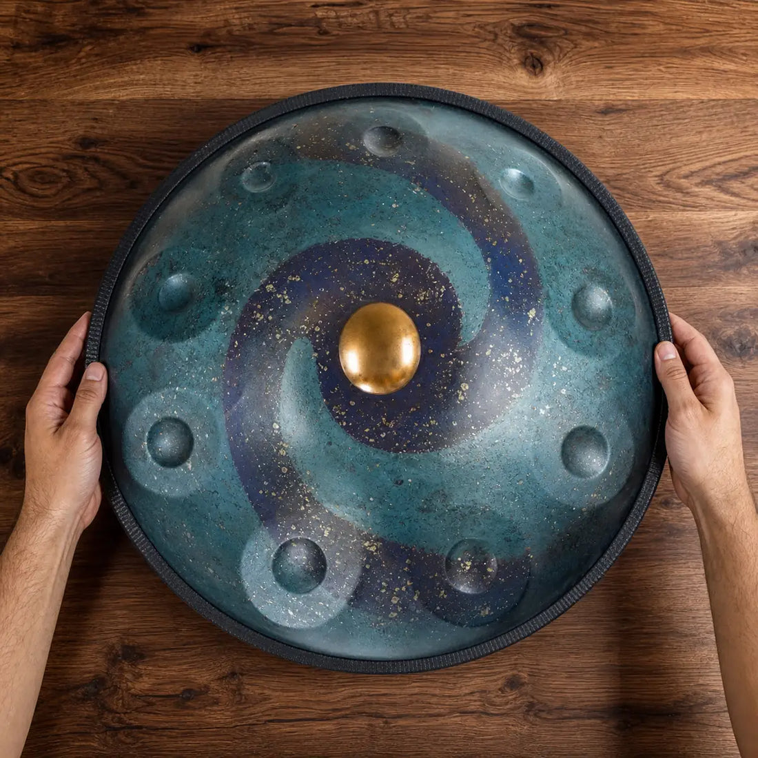 Handpan D Minor 10 Notes - Spiral or Abstract Motif