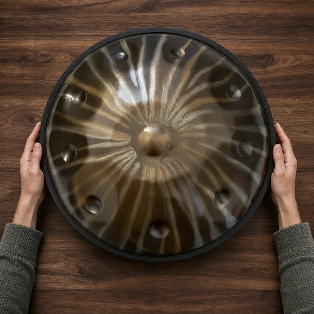 Handpan Elysium D Minor 9-12 Notes - Nitrided, Engraved