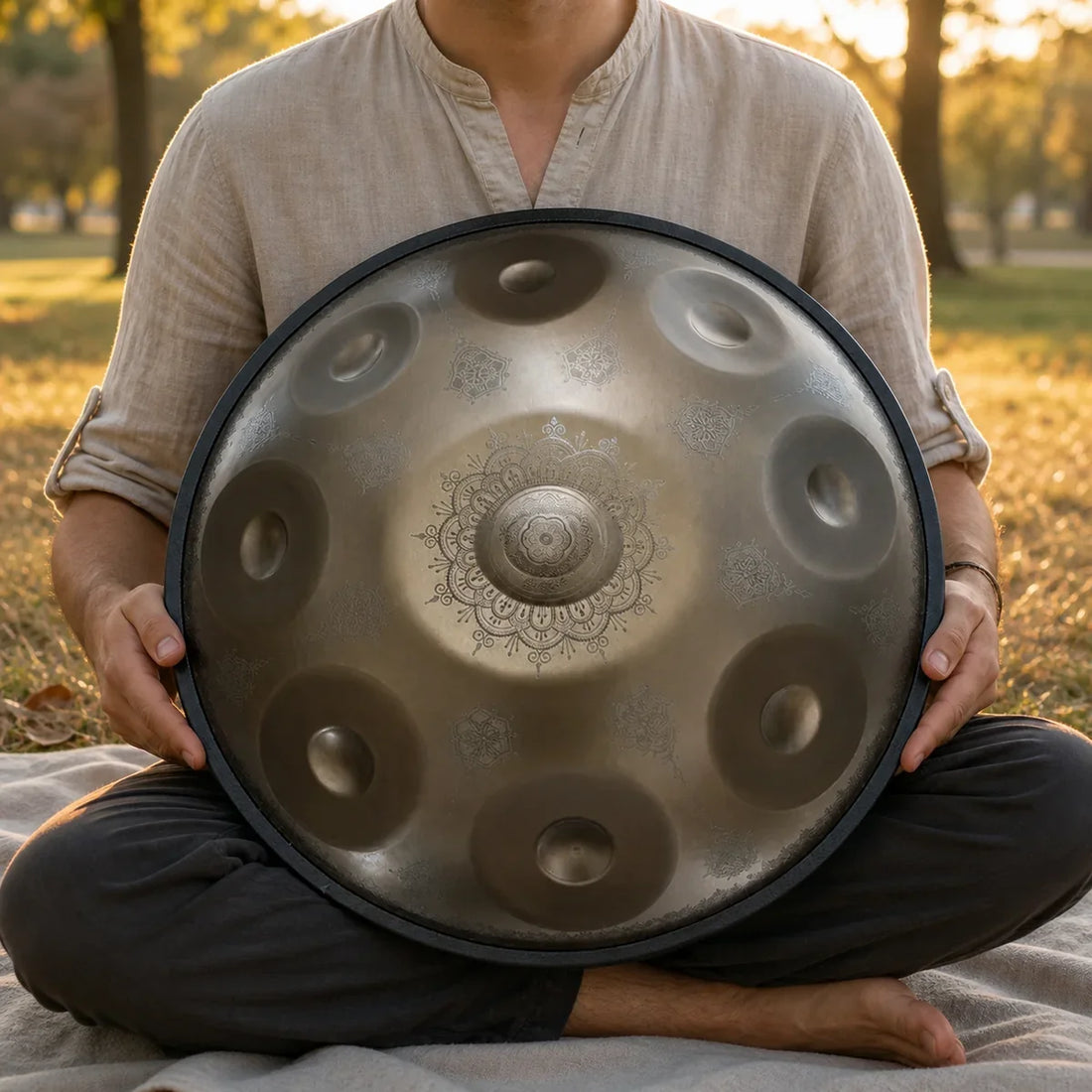 Handpan Celtic D Minor 9-12 Notes - Engraved, Gold or Silver