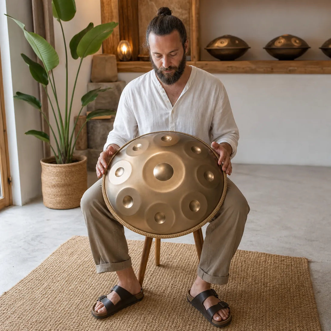 Handpan D Minor 9 Notes - Stainless Steel, Hand Tuned