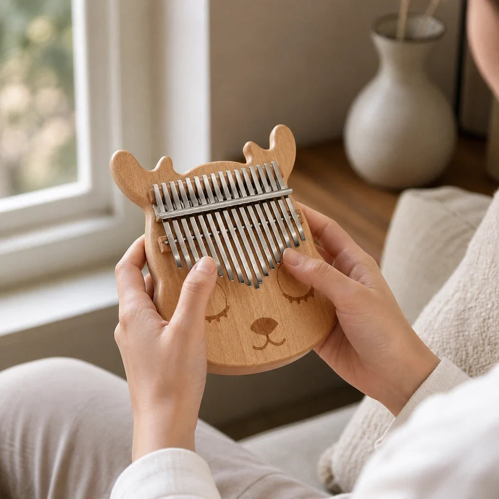 Kalimba 17 Keys - Acacia, Deer Head Shape