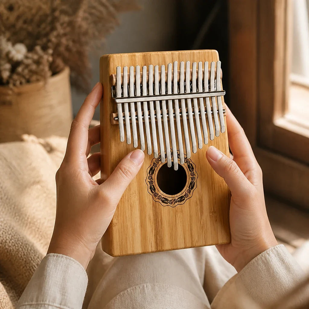 Kalimba 17 Keys - Bamboo, Solid Hollow Body