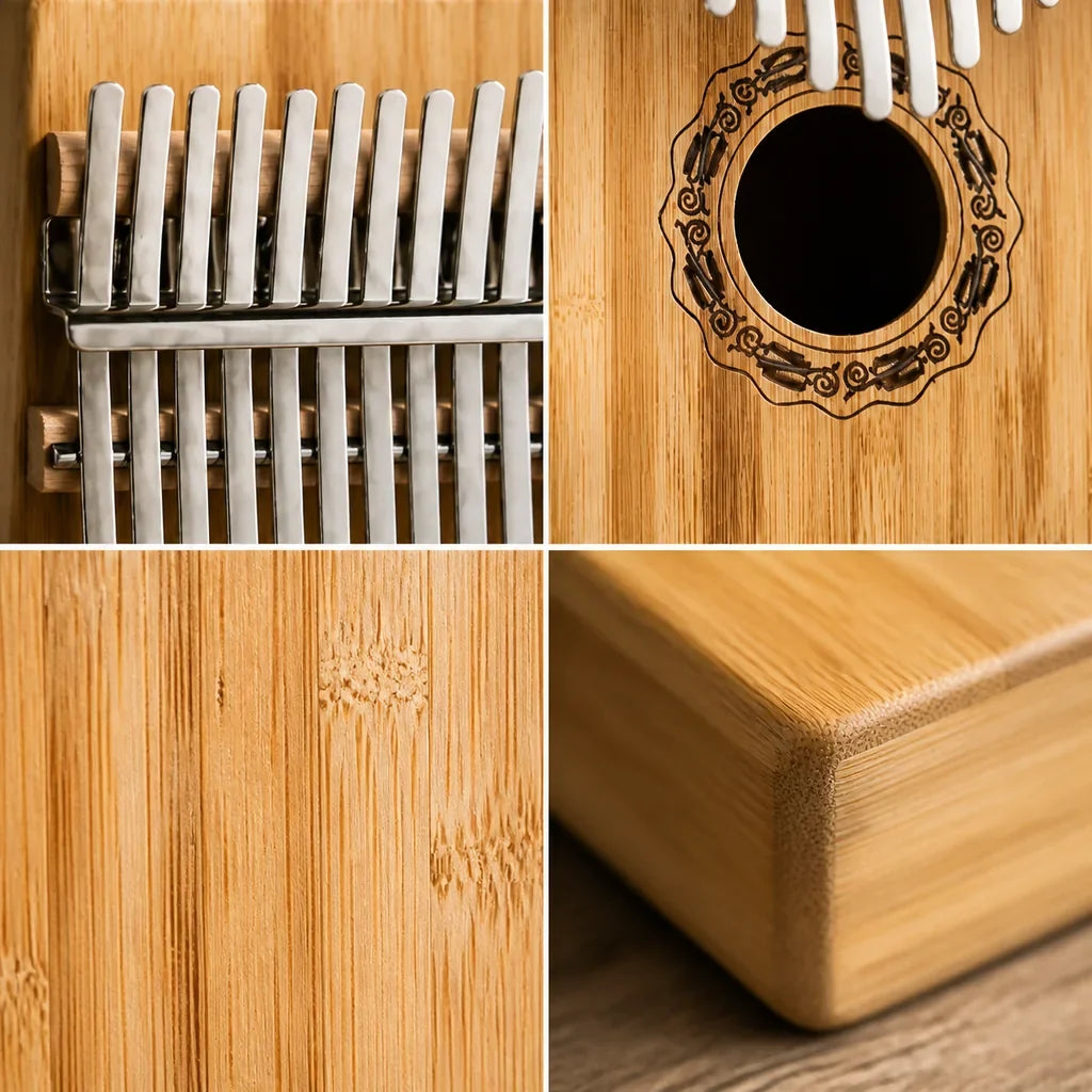 Kalimba 17 Keys - Bamboo, Solid Hollow Body