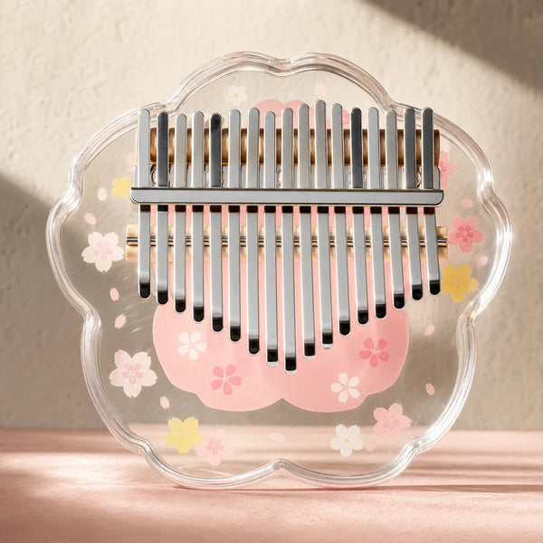 Kalimba 17 Keys - Acrylic, Flower Design