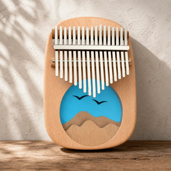 Kalimba 17 Keys - Beech and Blue Epoxy Resin