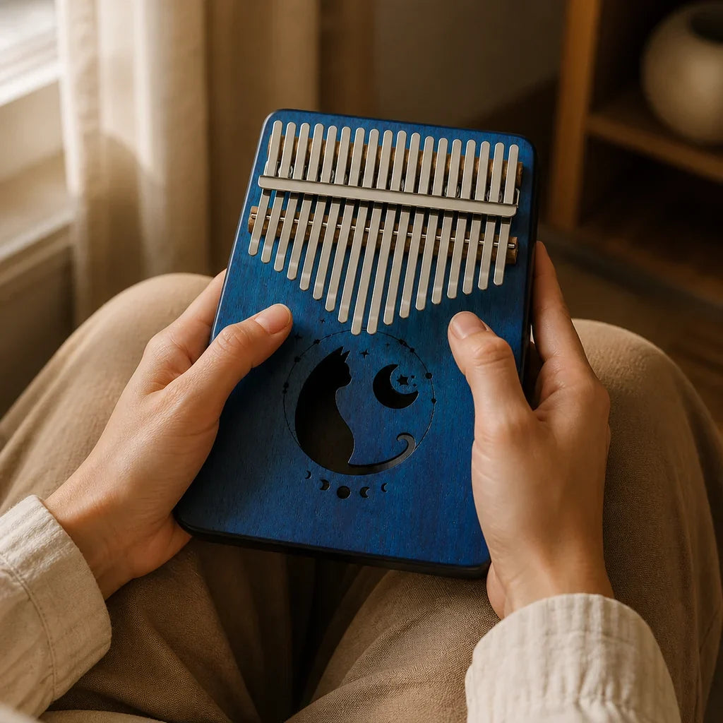 Kalimba 17 Keys - Mahogany, Starry Sky Design