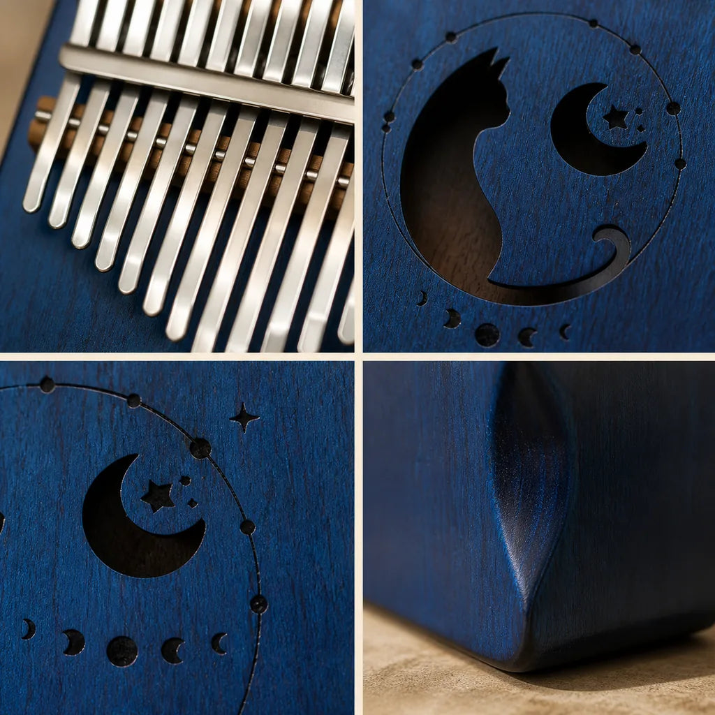 Kalimba 17 Keys - Mahogany, Starry Sky Design