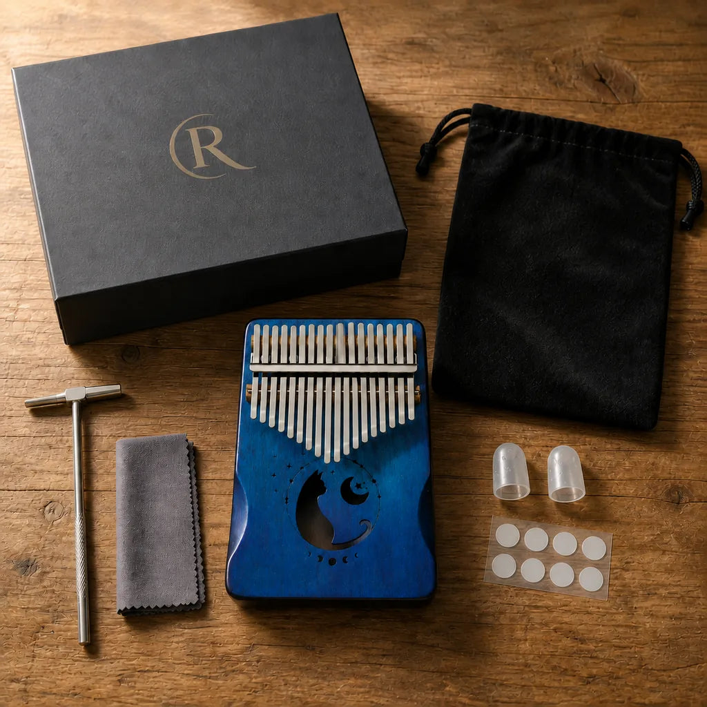 Kalimba 17 Keys - Mahogany, Starry Sky Design
