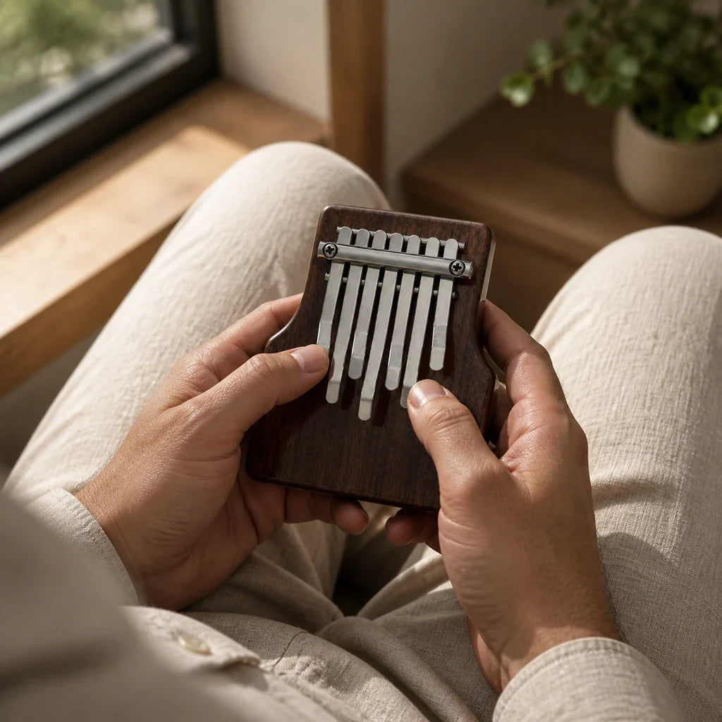 Kalimba 7 Keys - Black Walnut, For Children From 3