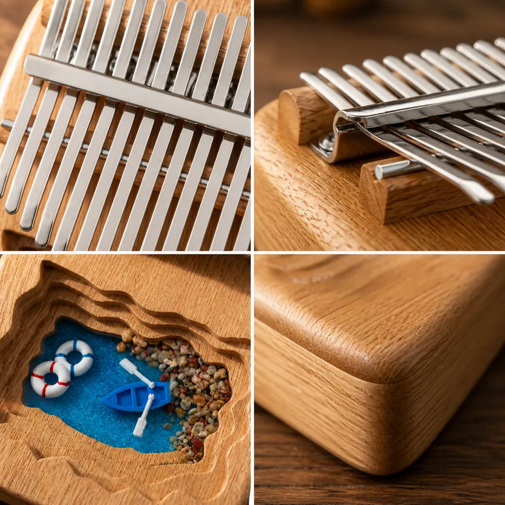 Mbira 17 Keys - Mahogany and Epoxy, 5 Motifs