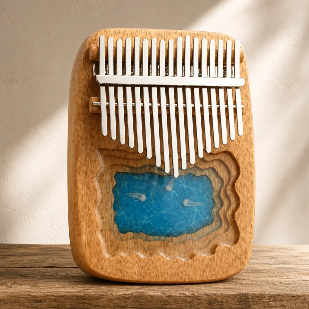 Mbira 17 Keys - Mahogany and Epoxy, 5 Motifs