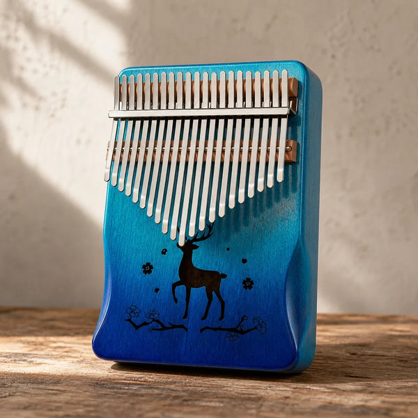Kalimba 21 Keys - Mahogany Deluxe, Deer Motif