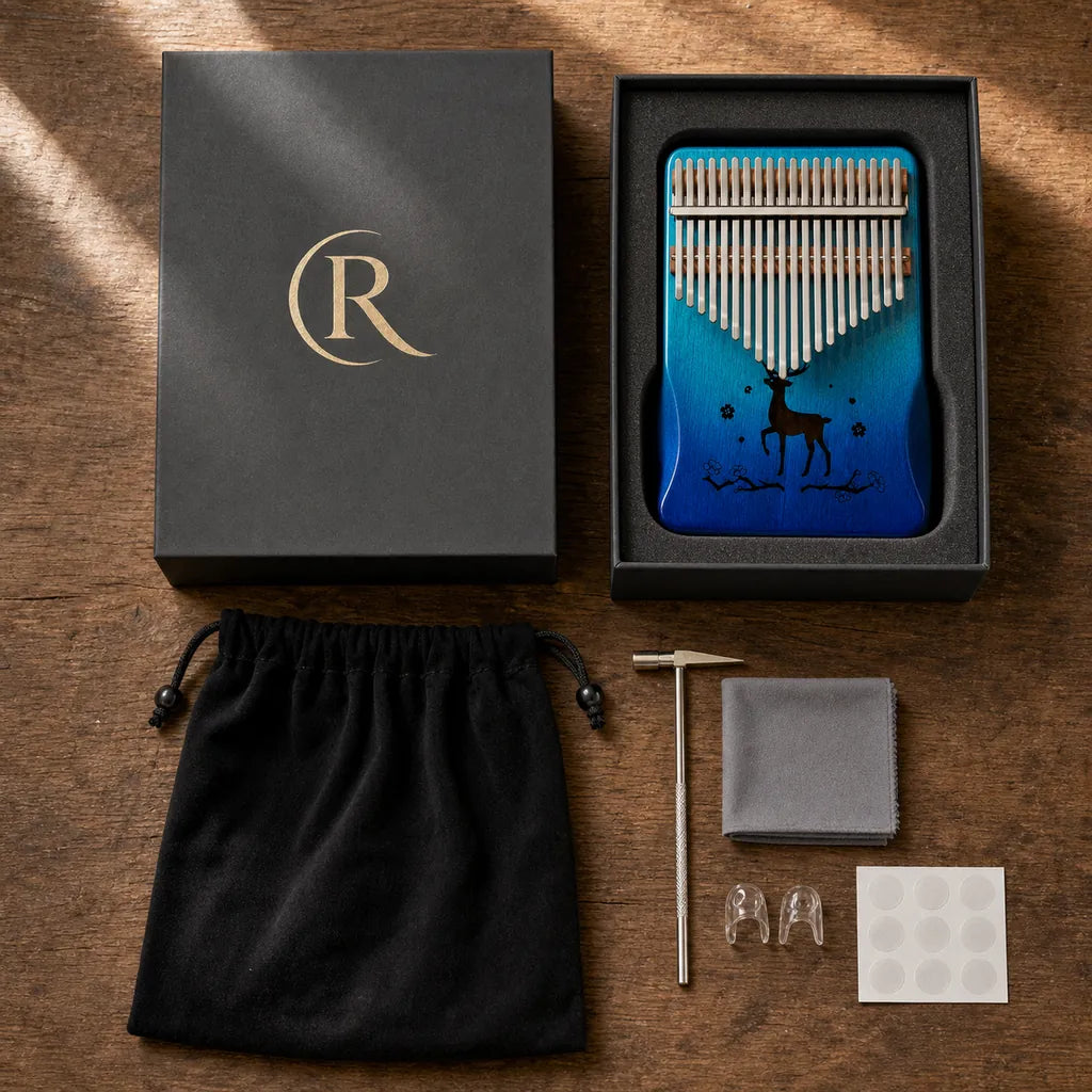 Kalimba 21 Keys - Mahogany Deluxe, Deer Motif