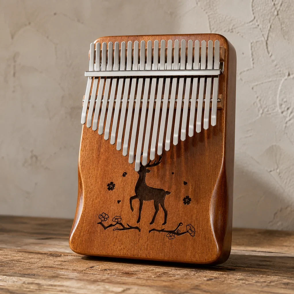 Kalimba 21 Keys - Mahogany Deluxe, Deer Motif