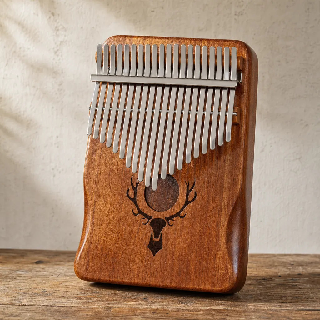 Kalimba 21 Keys - Mahogany Deluxe, Deer Motif