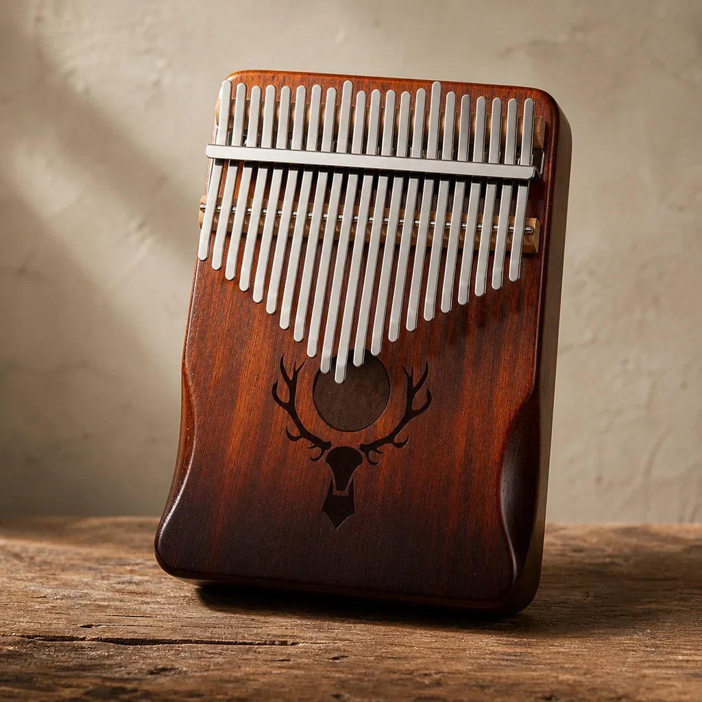 Kalimba 21 Keys - Mahogany Deluxe, Deer Motif