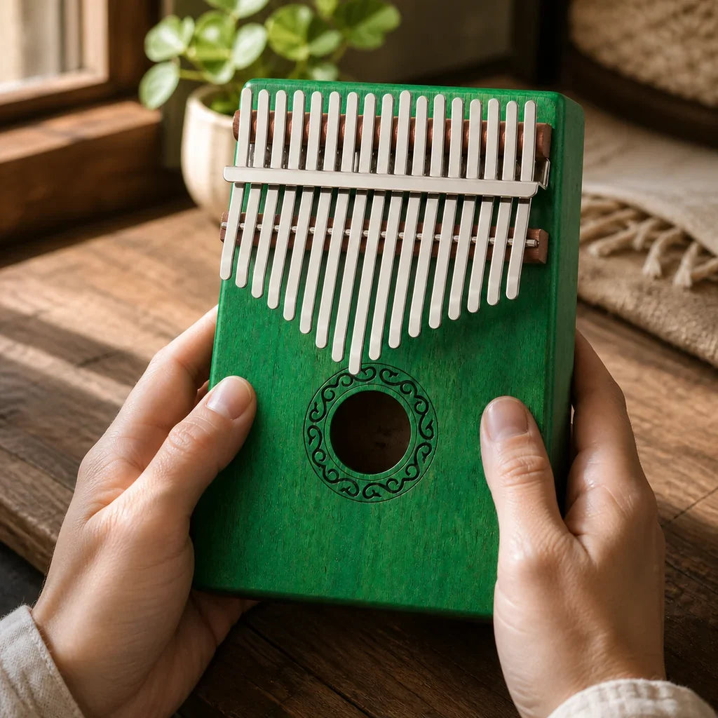 Kalimba 17 Keys - Mahogany, Green