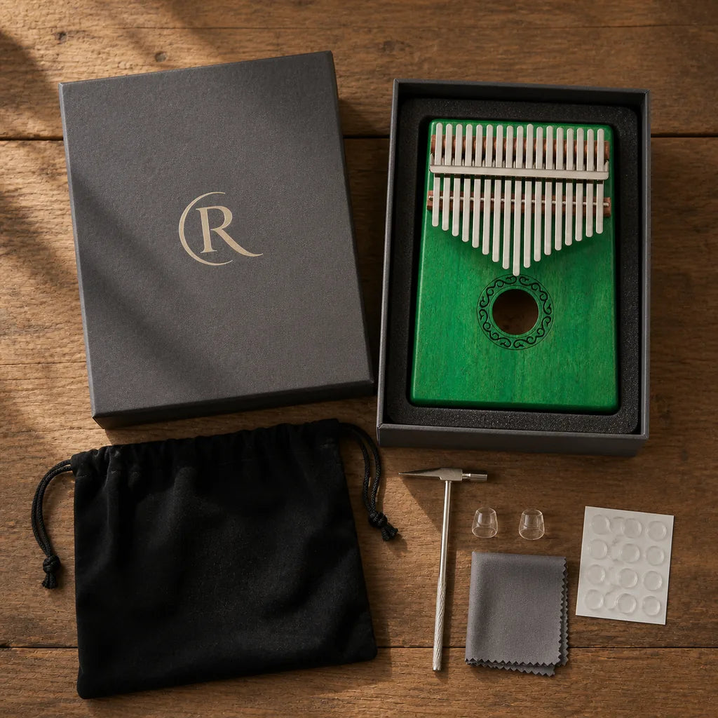 Kalimba 17 Keys - Mahogany, Green