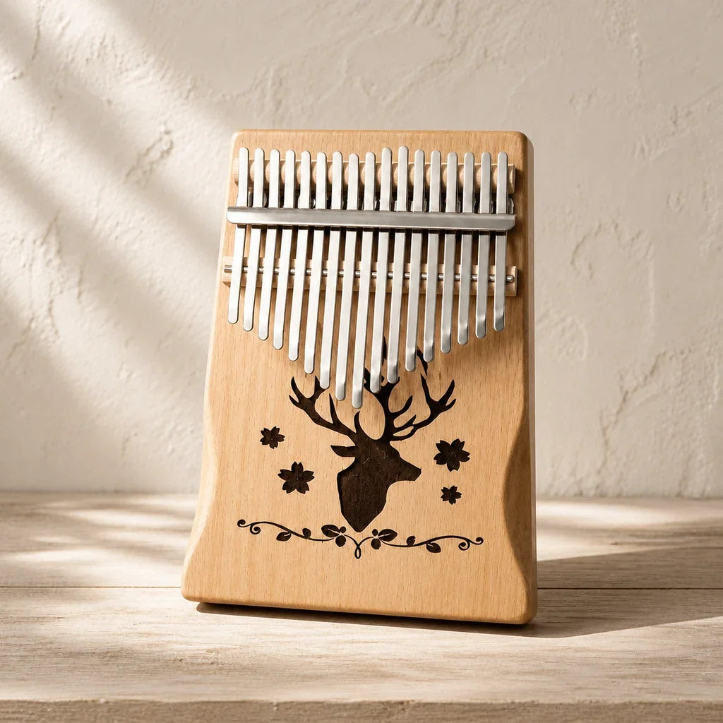 Kalimba 17 Keys - Mahogany, Deer Sound Hole