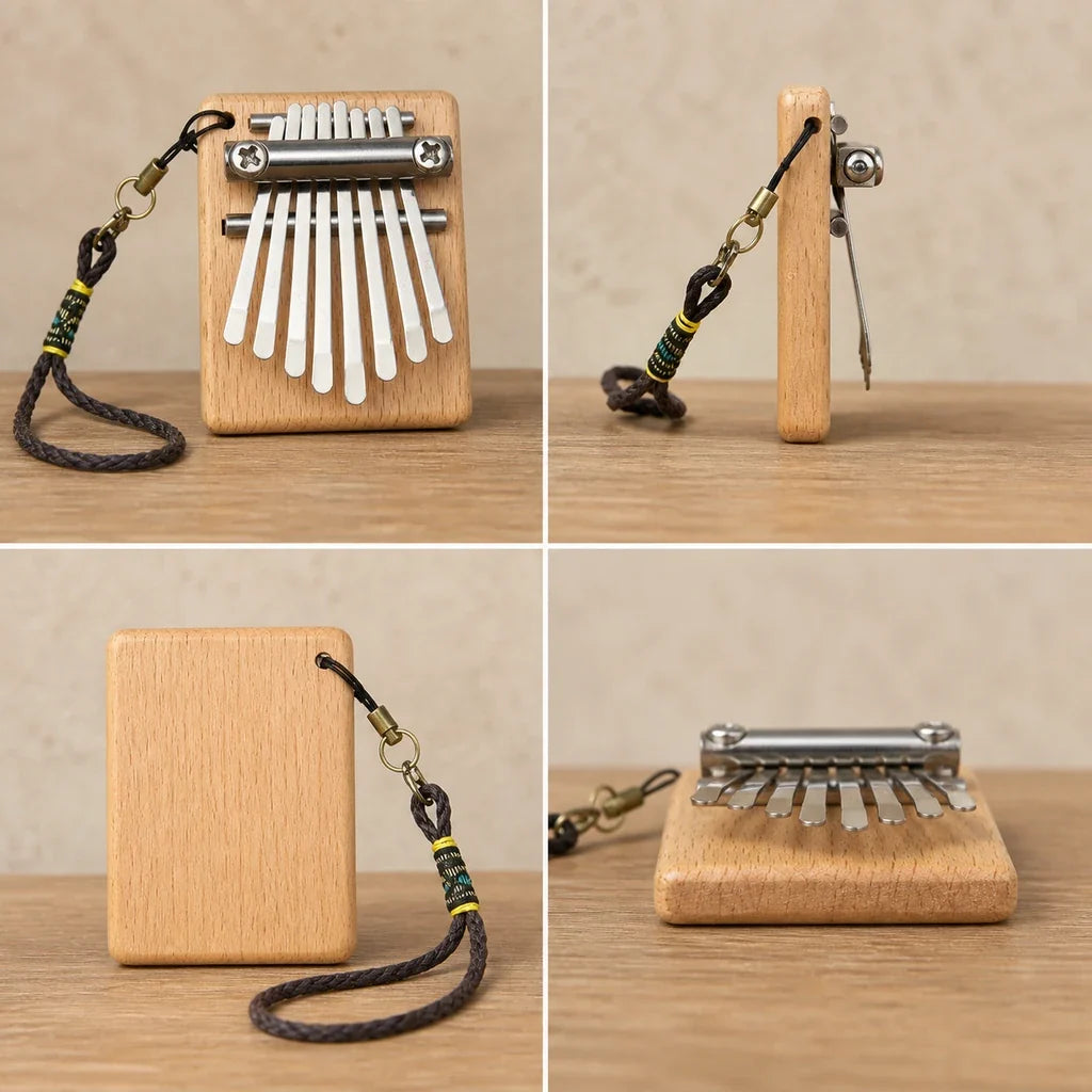 Kalimba 8 Keys - Walnut, Mini, 6 x 5 cm