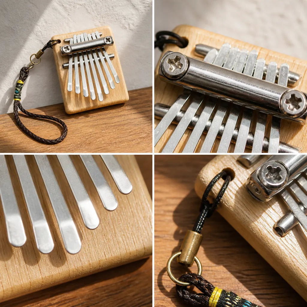 Kalimba 8 Keys - Walnut, Mini, 6 x 5 cm
