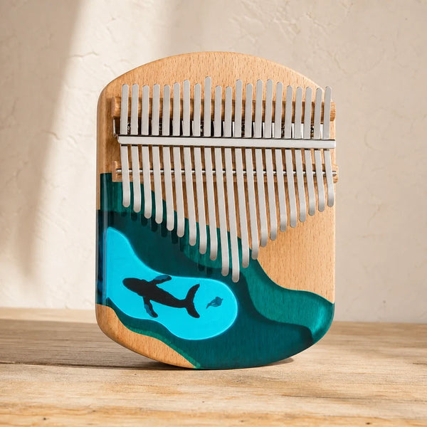 Kalimba 17 or 21 Keys - Maple and Epoxy, Ocean Design