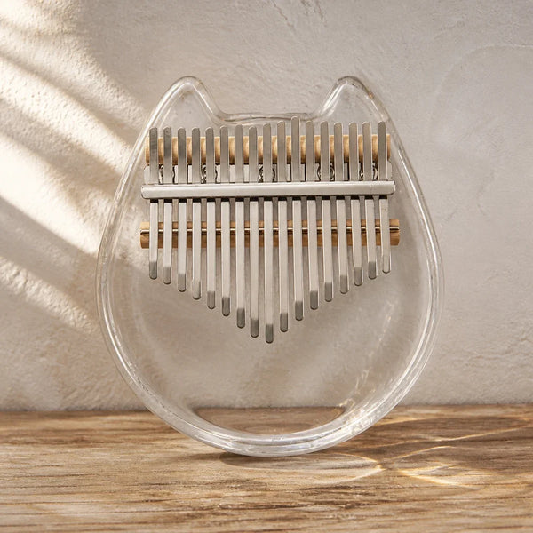 Kalimba 17 Keys - Acrylic, Cat Motif