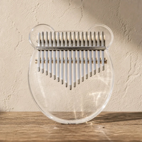 Kalimba 17 Keys - Acrylic, Translucent Bear Head