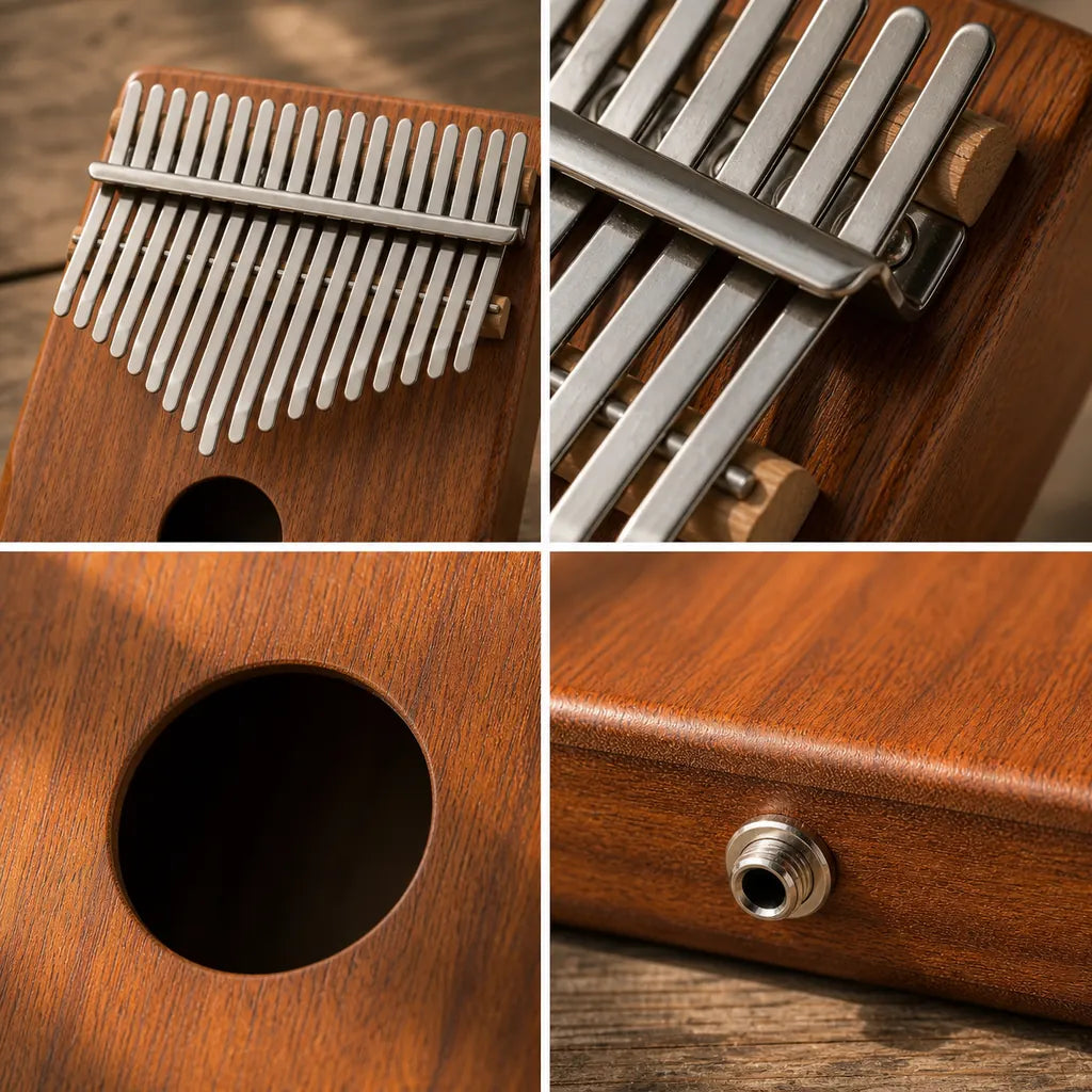 Kalimba 17 Keys - Acacia, Built-In Pickup