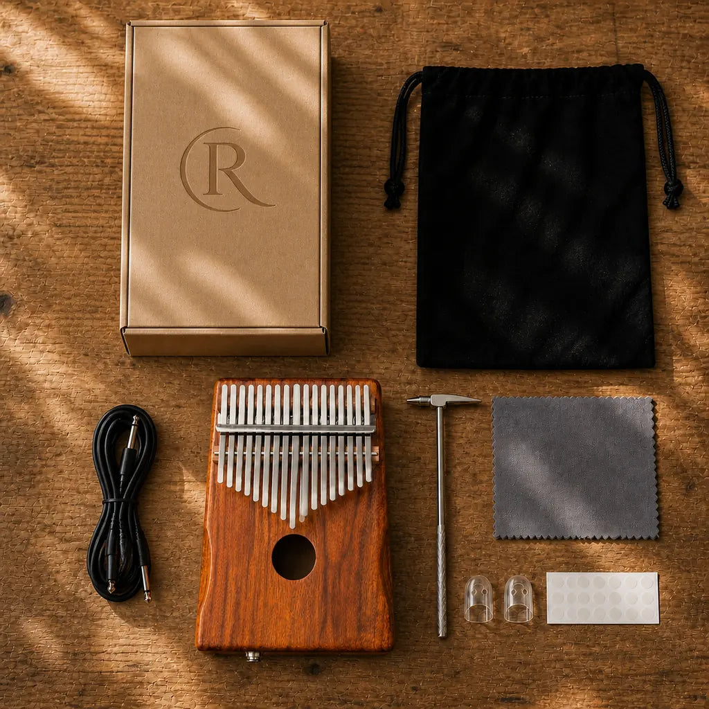 Kalimba 17 Keys - Acacia, Built-In Pickup