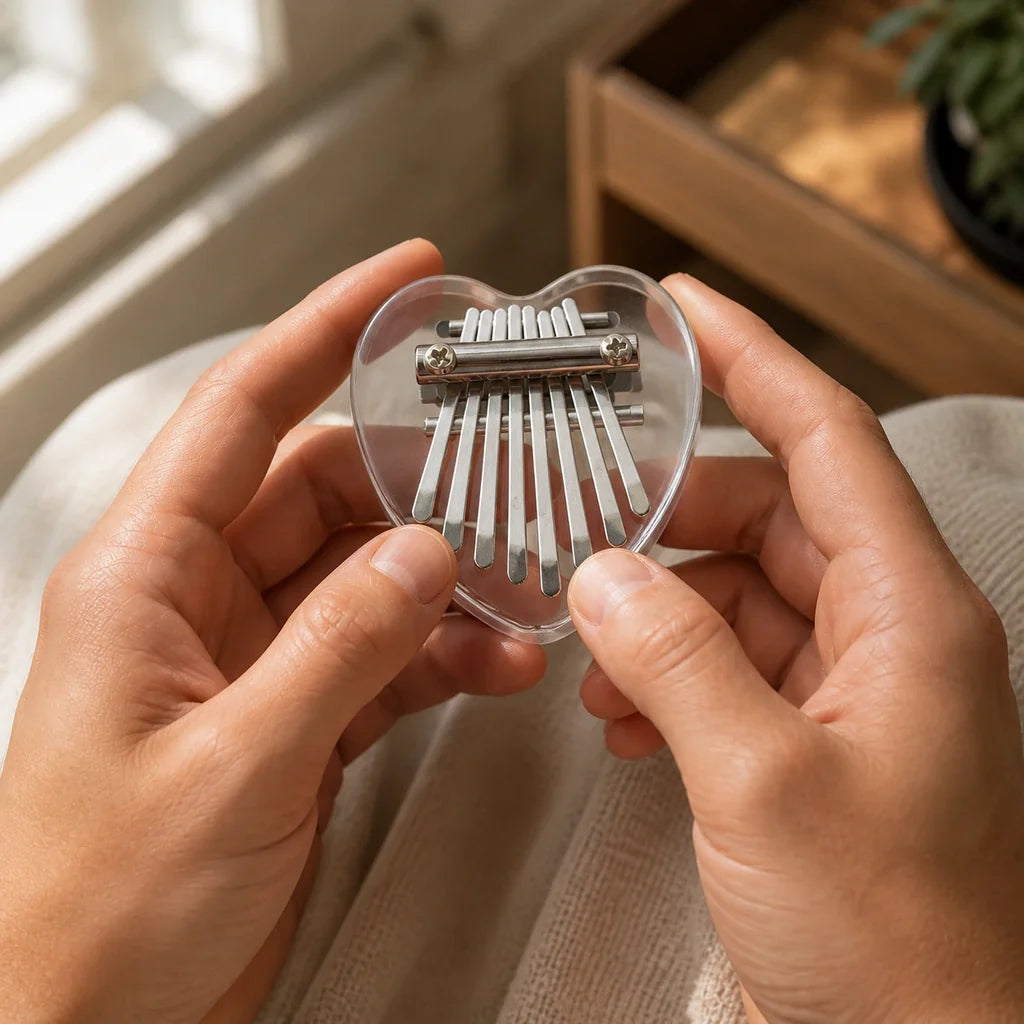 Kalimba 8 Keys - Acrylic, Cat, Heart or Bear