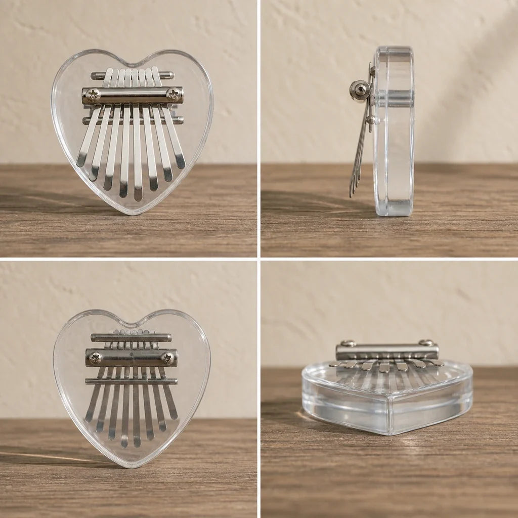 Kalimba 8 Keys - Acrylic, Cat, Heart or Bear