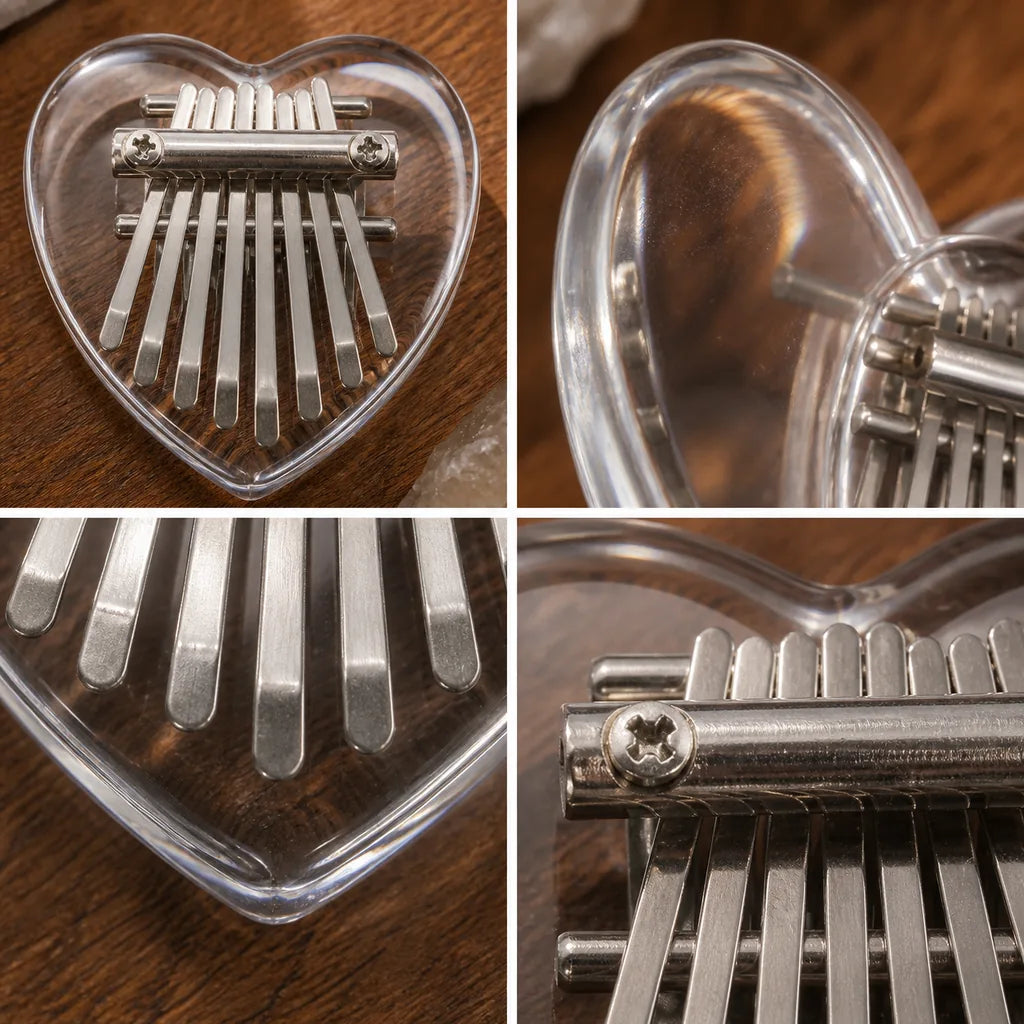 Kalimba 8 Keys - Acrylic, Cat, Heart or Bear