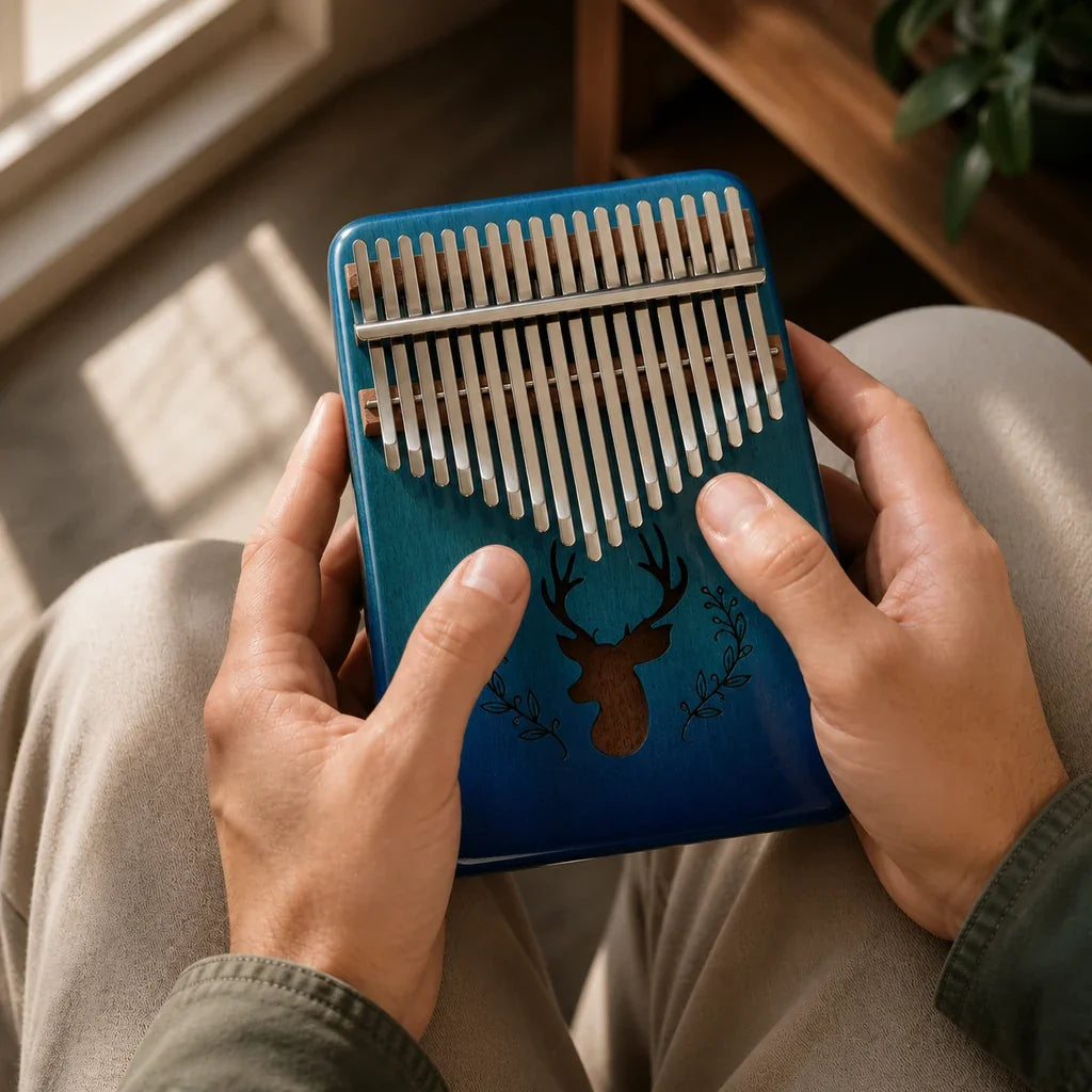 Kalimba 17 Keys - Mahogany Premium, Deer or Crane