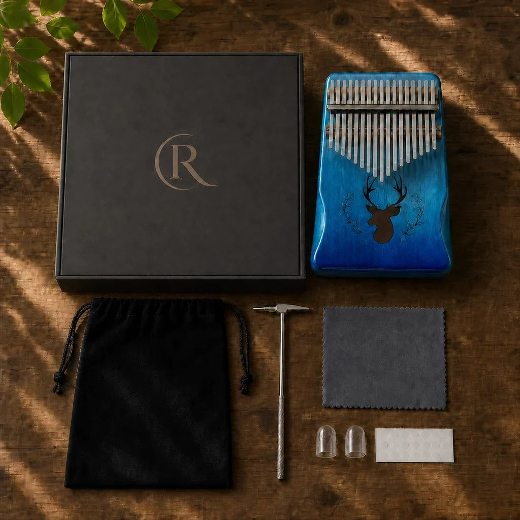 Kalimba 17 Keys - Mahogany Premium, Deer or Crane