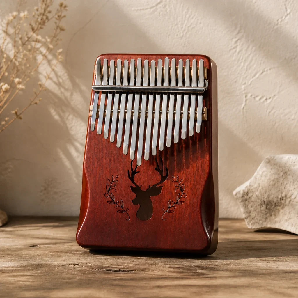Kalimba 17 Keys - Mahogany Premium, Deer or Crane