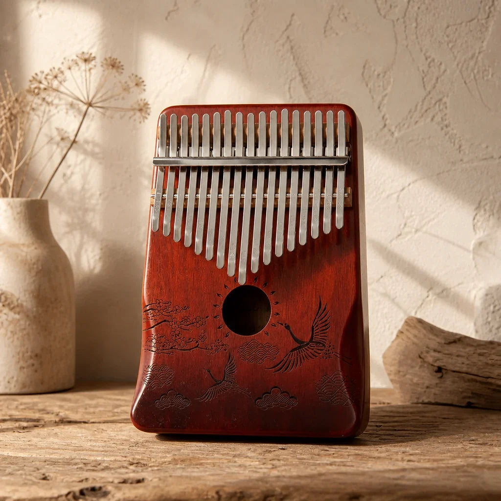 Kalimba 17 Keys - Mahogany Premium, Deer or Crane