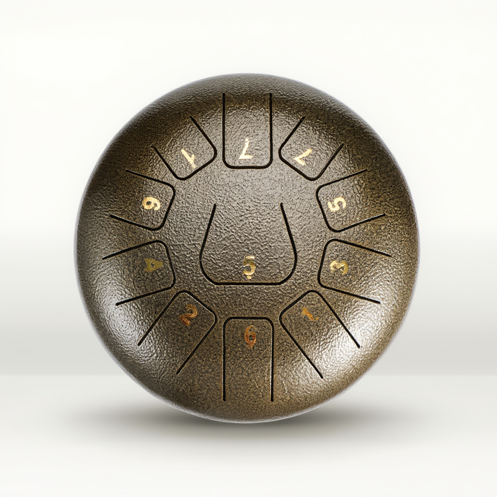 Steel Tongue Drum F Major 11 Notes 440 Hz - Titanium Finish
