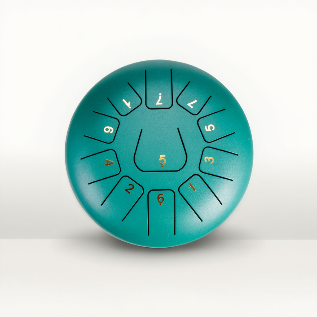 Steel Tongue Drum F Major 11 Notes 440 Hz - Titanium Finish