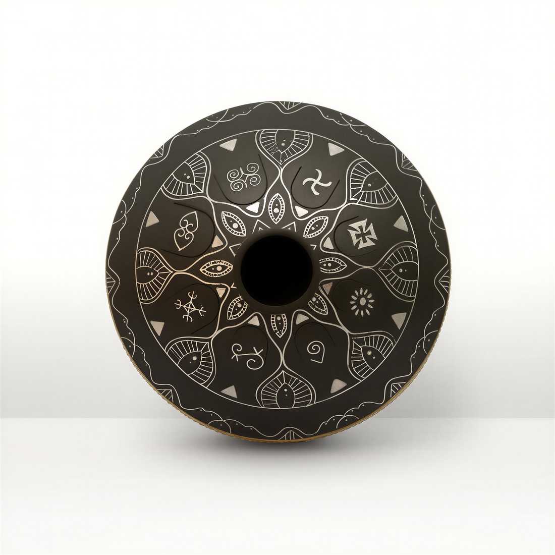 Steel Tongue Drum Enigma 8 Notes - Black, Stainless Steel